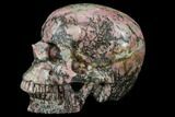 Realistic, Carved Rhodonite Skull #116697-4